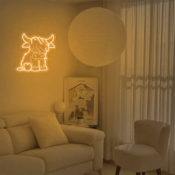 Sakerplus® Highland Cow LED Neon Light