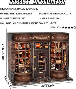 Sakerplus® 3D Wooden Book Nook Diorama Kit
