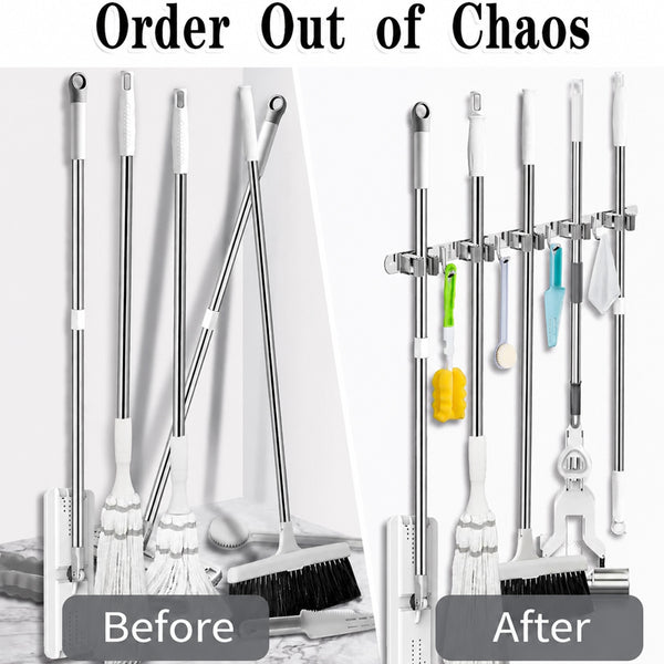 Sakerplus® Stainless Steel Broom Mop Holder Wall Mount