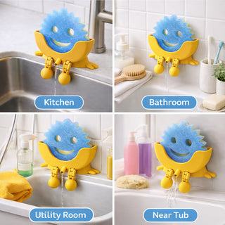 Sakerplus® Cute Smiling Sponge Holder With Drainage