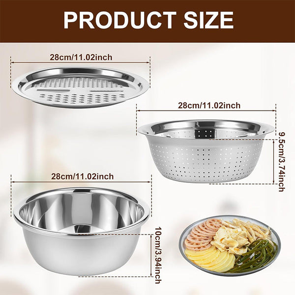 Sakerplus® Multifunctional Stainless Steel Basin With Grater