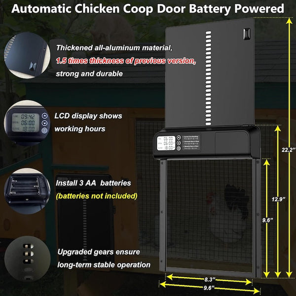 Sakerplus® Battery Powered Automatic Chicken Coop Door
