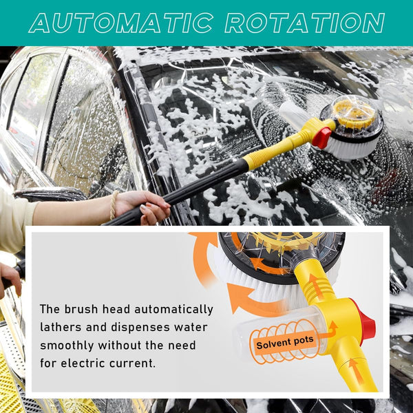 Sakerplus® 360° Spin Auto Cleaning Brush with Long Handle