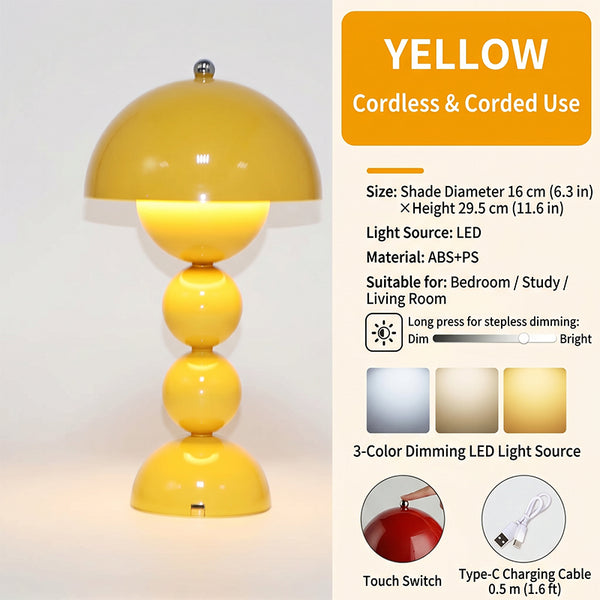 Sakerplus® Vintage Cream Triple-Globe Touch Table Lamp