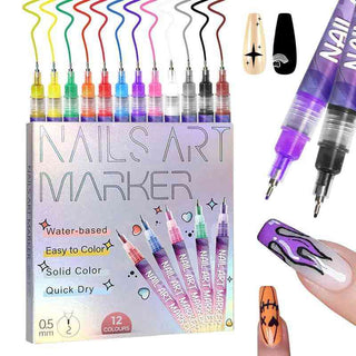 Nail Art Pens Drawing Set, Ultra-Fine Precision Tip Nail Art Markers for Professional and Beginner Nail Designs, Quick-Drying Vibrant Colors with Smooth Ink Flow, Easy-to-Use Nail Drawing Pens for Intricate Patterns, Sketching, Outlining, and Detailing, Durable and Long-Lasting Nail Art Tools for Manicurists and DIY Nail Artists, Includes Multiple Color Options for Creative Nail Decoration, Ideal for Salons, Home Nail Art, Craft Projects, Journaling, and Personalized Beauty Creations, Perfect Gift for Girls
