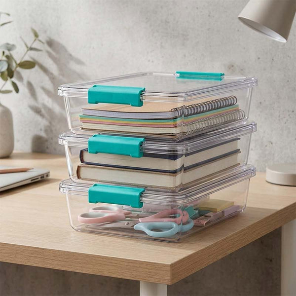 Sakerplus® Transparent Stackable Storage Box with Lid