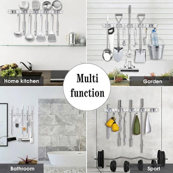 Sakerplus® Stainless Steel Broom Mop Holder Wall Mount