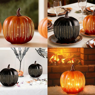 Sakerplus Illuminated Starry Night Glass Pumpkins