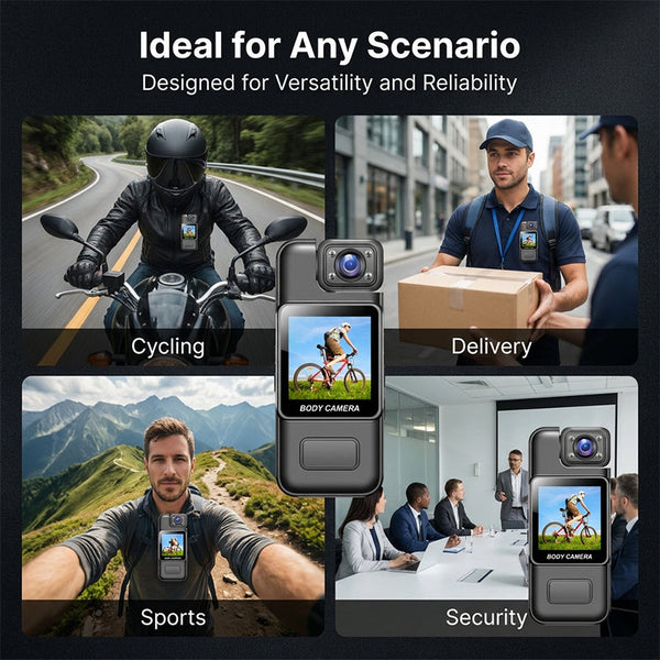Sakerplus® 4K Body Cam With Rotatable Lens