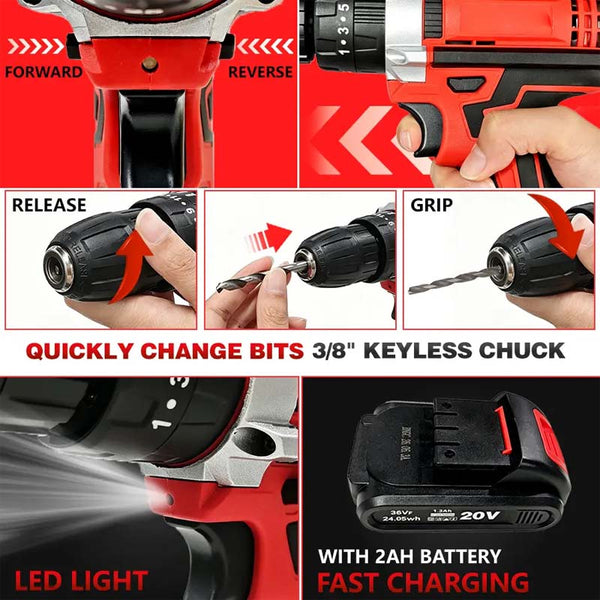 Sakerplus® 128 Piece Cordless Drill Tool Set