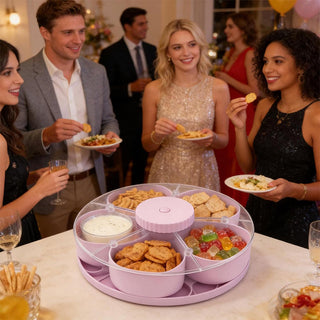 Sakerplus® Rotating Divided Snack Serving Tray