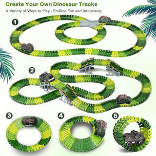 Sakerplus® Dinosaur World Flexible Track Playset