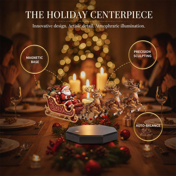 Sakerplus® Magnetic Floating Santa Sleigh Display