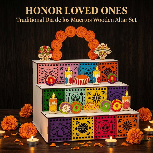 Sakerplus® Wooden Day Of The Dead Altar