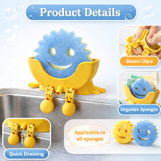 Sakerplus® Cute Smiling Sponge Holder With Drainage