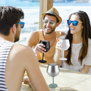 Sakerplus® Stemmed Stainless Steel Wine Glass