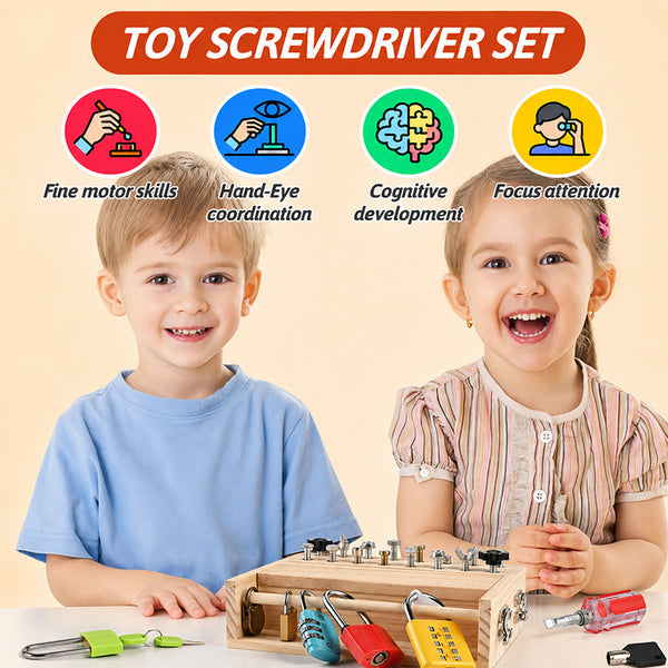 Sakerplus® Montessori Screwdriver Lock And Key Board