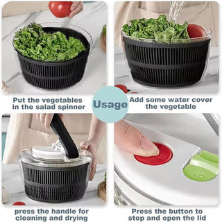 Sakerplus® Effortless Salad Spinner With Colander