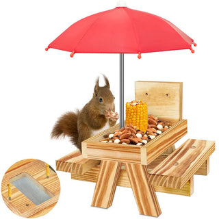 Sakerplus® Outdoor Wooden Squirrel Feeder