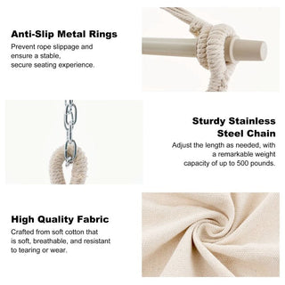 Sakerplus® Extra Large Macrame Hanging Swing Seat