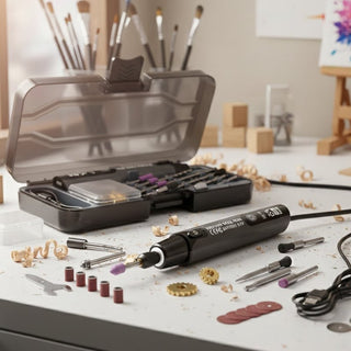 Sakerplus® Mini Electric Rotary Tool Set with LED Light & Digital Display