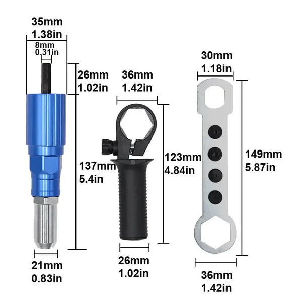 Sakerplus® Electric Rivet Gun Power Drill Adapter