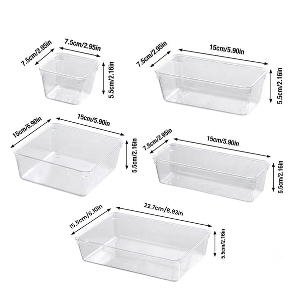 Sakerplus® Clear Drawer Organizer Trays For Storage