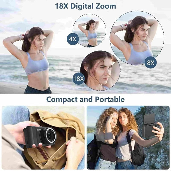 Sakerplus® 4K Mini Kids Digital Camera With Flip Screen