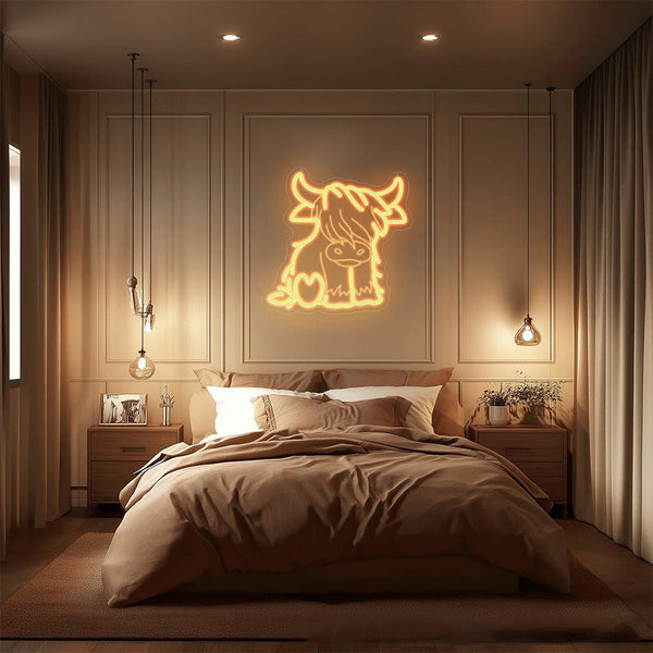 Sakerplus® Highland Cow LED Neon Light