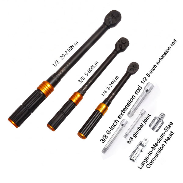 Sakerplus® 8-Piece Dual Scale Torque Wrench Set