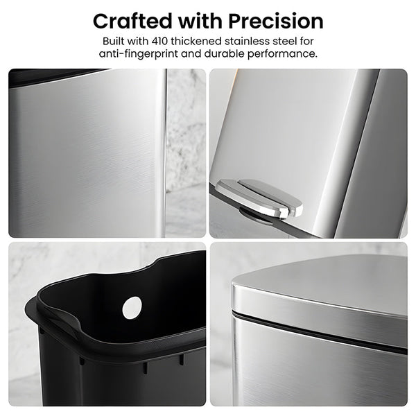 Sakerplus® Stainless Steel Trash Can with Lid