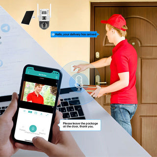 Sakerplus Dual Lens Solar Security Camera Outdoor