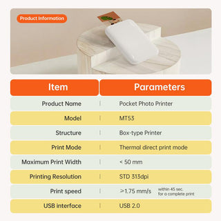 Sakerplus® Portable Wireless Mini Photo Printer