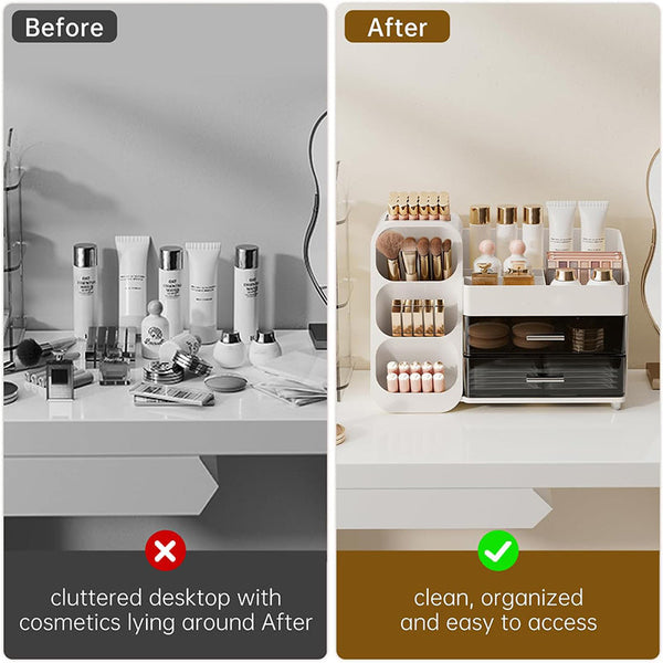 Sakerplus® Elegant Vanity Makeup Storage Organizer Box