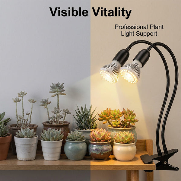 Sakerplus® Dual Head Full Spectrum LED Grow Light