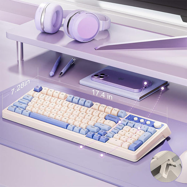 Sakerplus Tri-Mode RGB Gaming Keyboard
