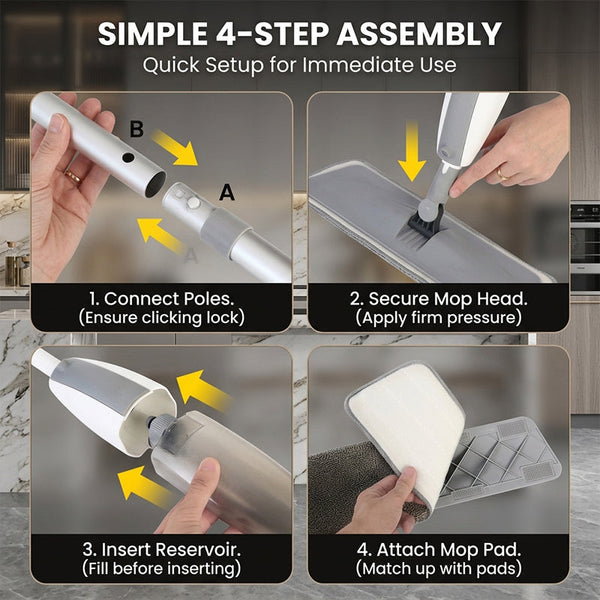 Sakerplus® Microfiber Spray Mop With Washable Pads