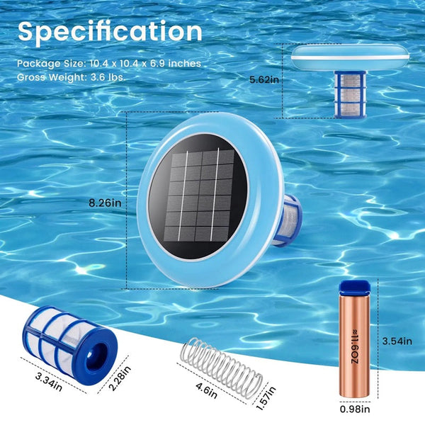Sakerplus® Solar Powered Pool Ionizer