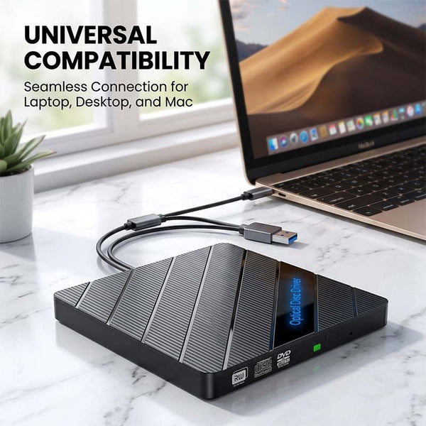 Sakerplus® 8-In-1 Portable External DVD Drive