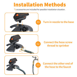 Sakerplus®  Adjustable Oscillating Sprinkler Wide Coverage