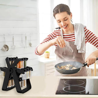 Sakerplus Rotating Spice Rack with Jars