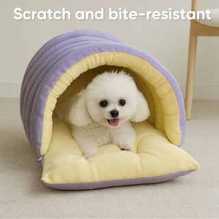 Sakerplus Warm Corduroy Pet Cave Bed