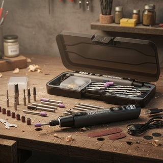 Sakerplus® Mini Electric Rotary Tool Set with LED Light & Digital Display