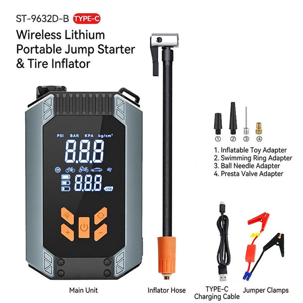 Sakerplus® Portable Cordless Digital Tire Inflator