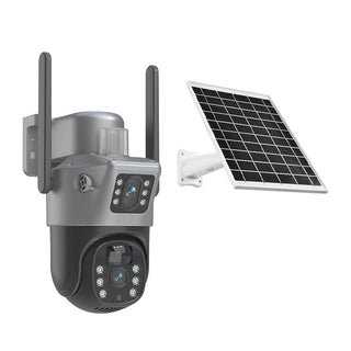 Sakerplus Dual Lens Solar Security Camera Outdoor