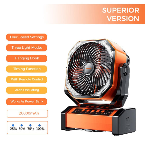 SAKER Rechargeable Camping Fan