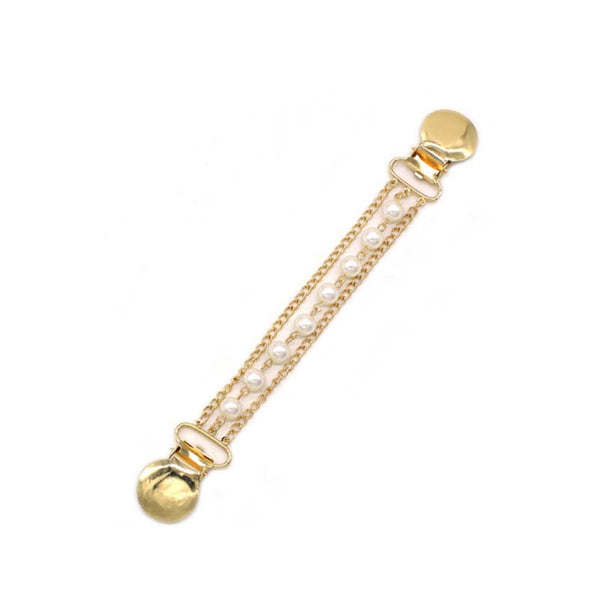 Sakerplus® Vintage Sweater Shawl Clips With Pearl Chain Clasps