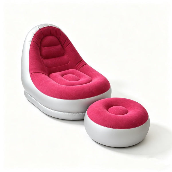 Sakerplus® Portable Inflatable Lazy Chair With Footstool