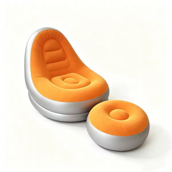 Sakerplus® Portable Inflatable Lazy Chair With Footstool