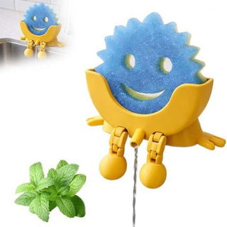 Sakerplus® Cute Smiling Sponge Holder With Drainage